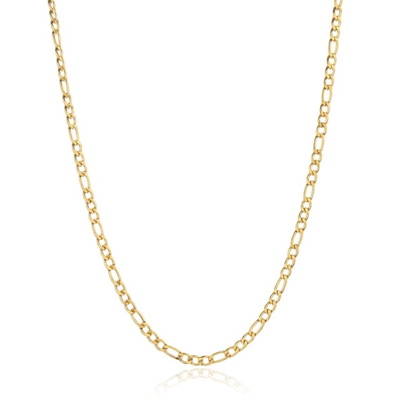 18K Gold Plated Figaro Chain Necklace*Unisex Necklace*Men’s Minimalist 18” *ZX - Picture 3 of 6